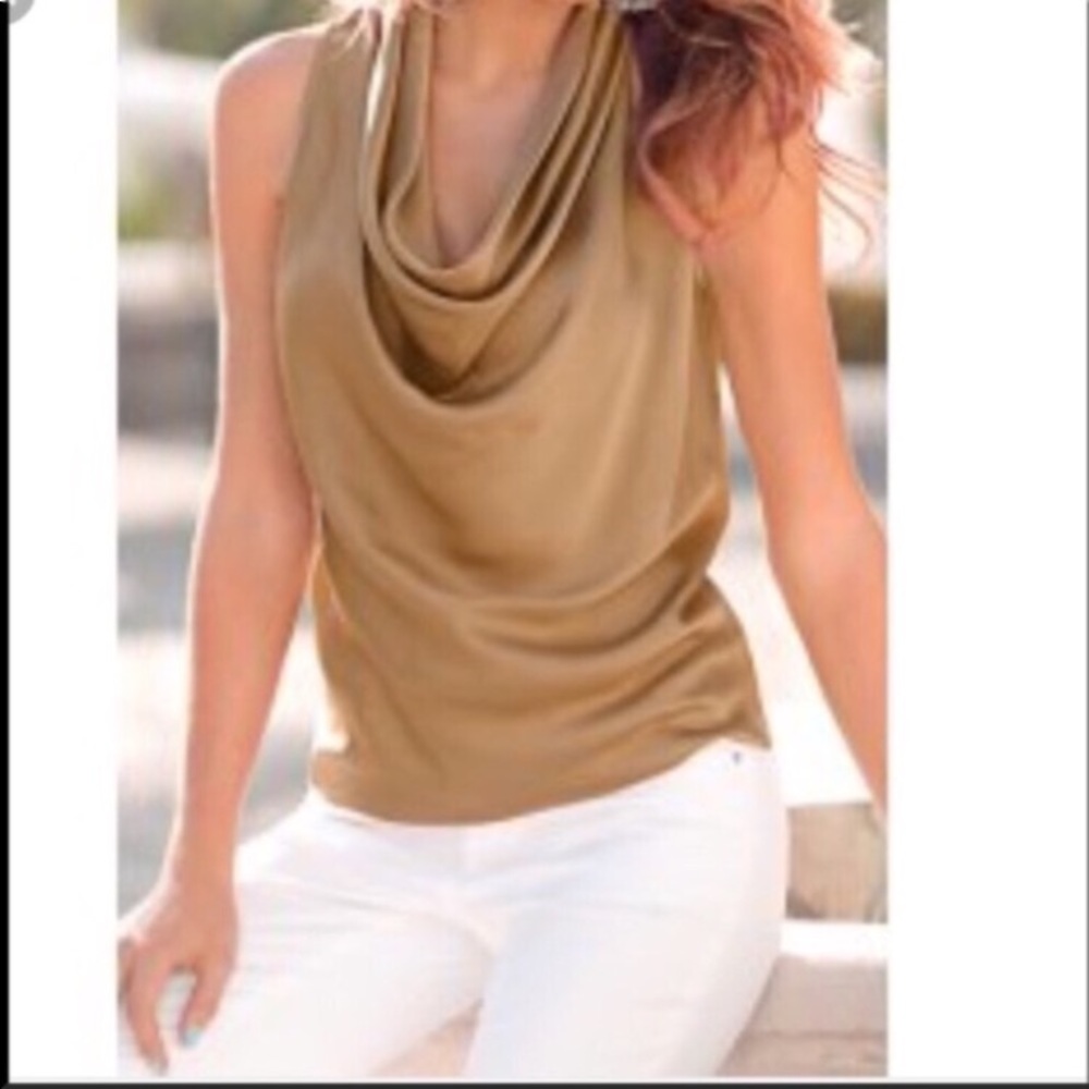 Worthington cowl neck blouse brown medium - Picture 1 of 7
